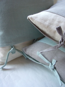 Cushions in 'Hardy Organic Hemp' from the Emily Todhunter Collection at OEcotextiles