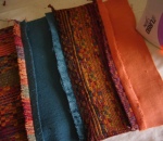 Sew fabric pieces for draught excluder together