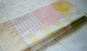 Pink Patchwork Throw folded view